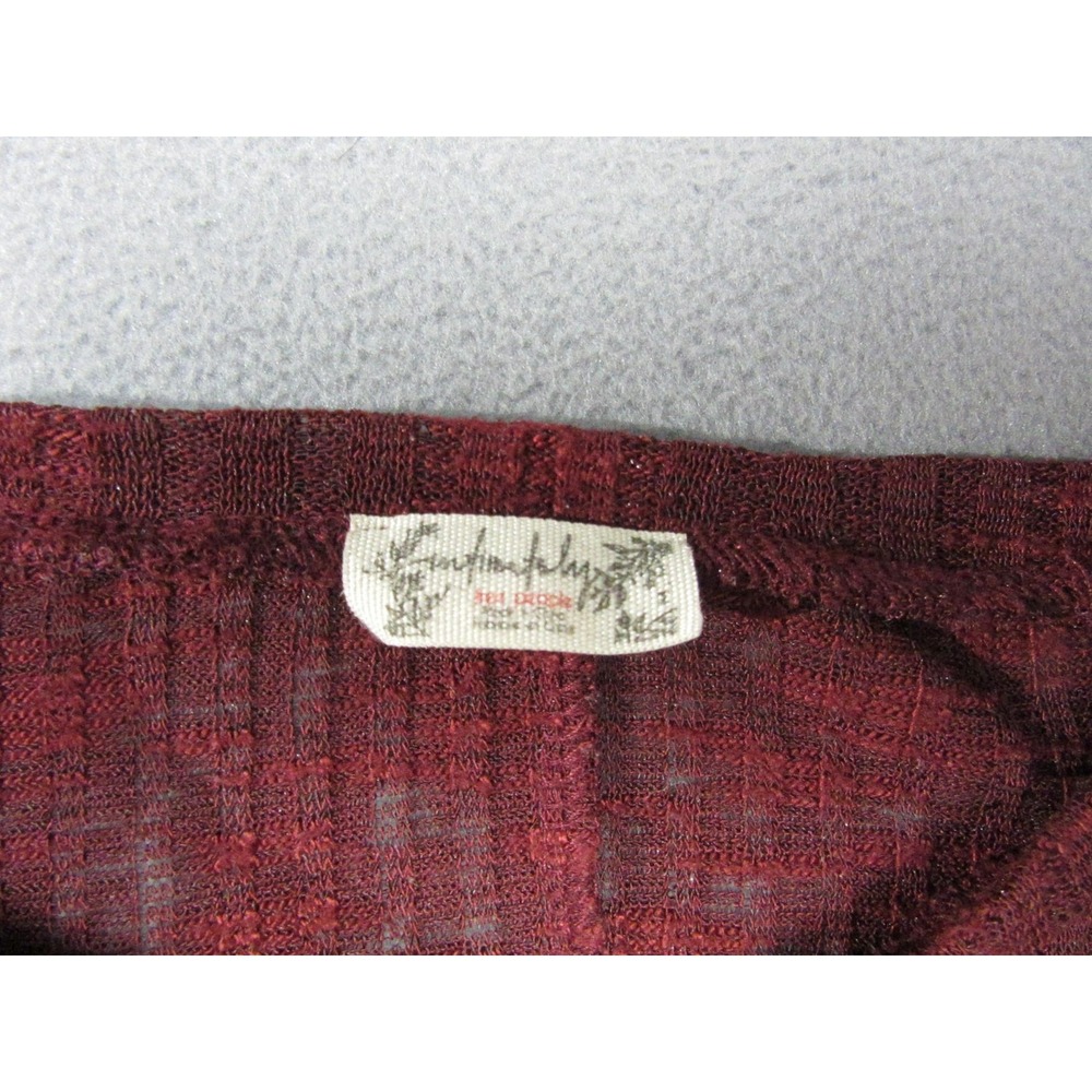 Intimately Free People Top Womens Small Red Ribbed Long Sleeve Slim Stretch - Picture 3 of 11